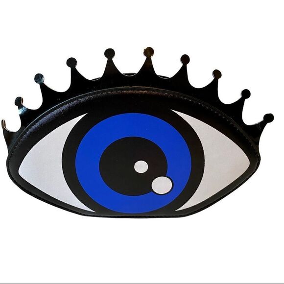 Awesome Evil Eye Patent Leather Crossbody w/ Detachable Gold Chain. Never Used - Picture 1 of 6